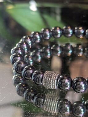 LAST CALL B-Quality Hematite Beaded Crystal Stretch Bracelet Specimine